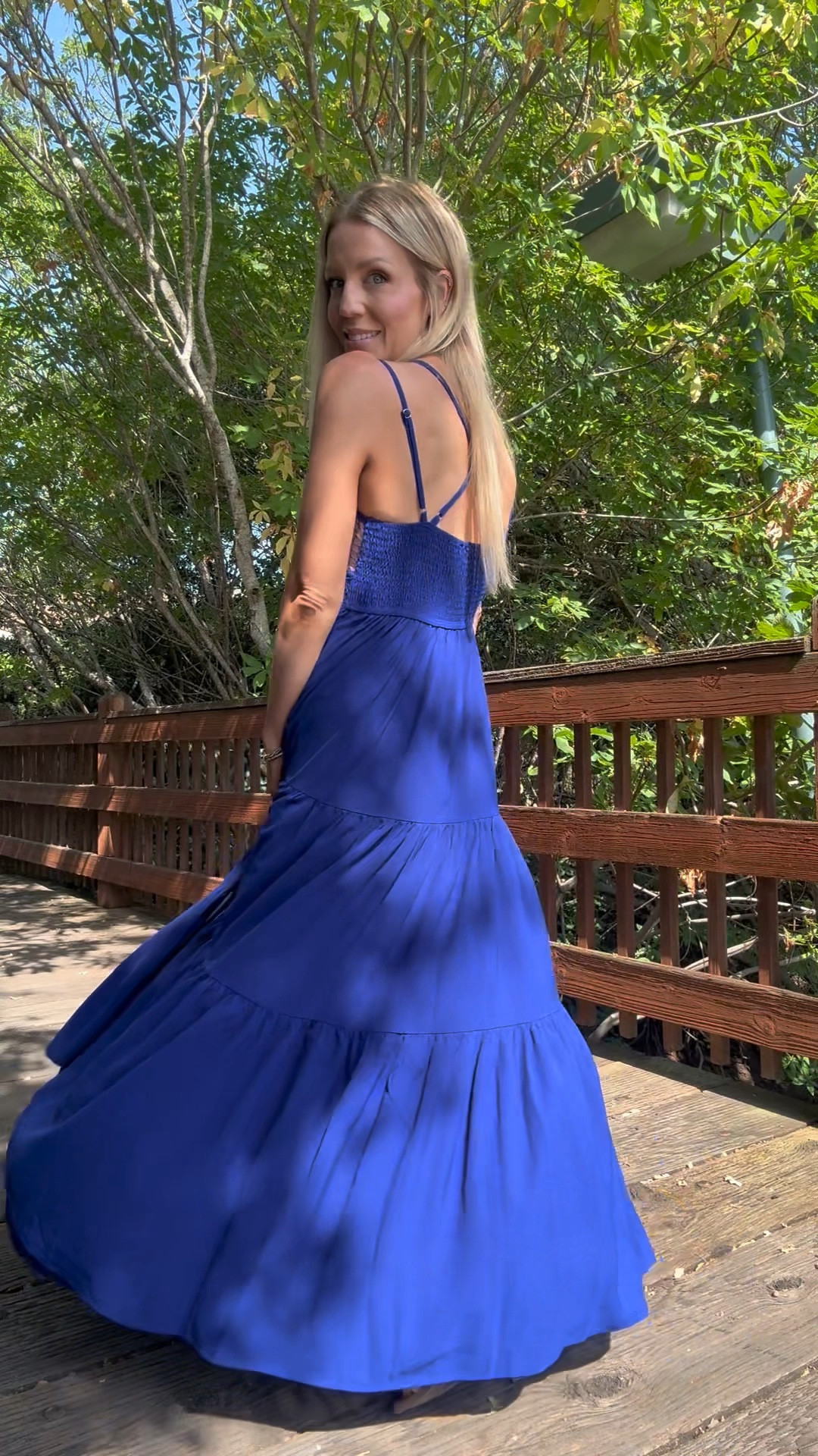 The perfect twirly skirt maxi in the perfect blue. 💙🦋 love this for any event this summer! I’m wearing a small.

#LTKStyleTip #LTKFindsUnder50 #LTKSummerEdit