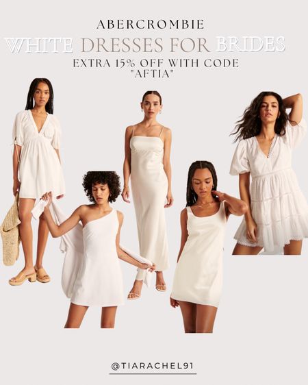 Abercrombie white dresses for brides / additional 15% off with code “AFTIA” 

#LTKFind #LTKSale #LTKwedding