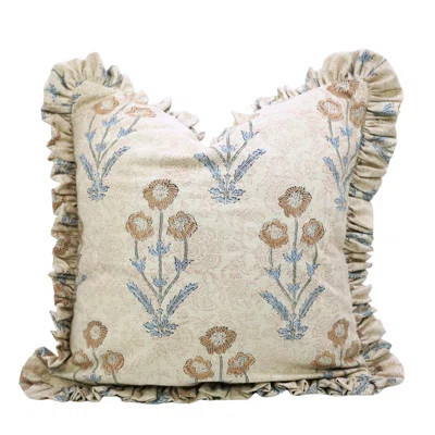Fabdivine Handcrafted Double-Sided Frill Pillow Cover Linen Decorative Cushion for Sofa & Bed- Amitabh | Wayfair North America