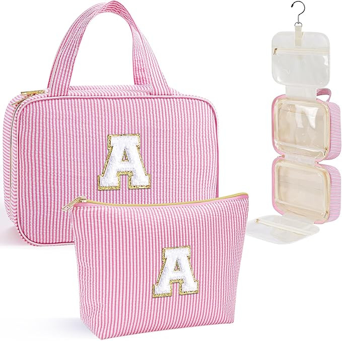 YOOLIFE Initial Hanging Toiletry Bag for Teen Girl - Birthday Gifts for 11 12 13 14 15 16 17 18 1... | Amazon (US)