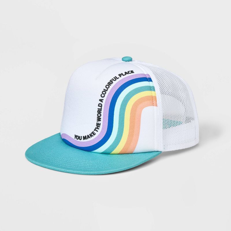 Girls' Rainbow Trucker Hat - Cat & Jack™ Green | Target