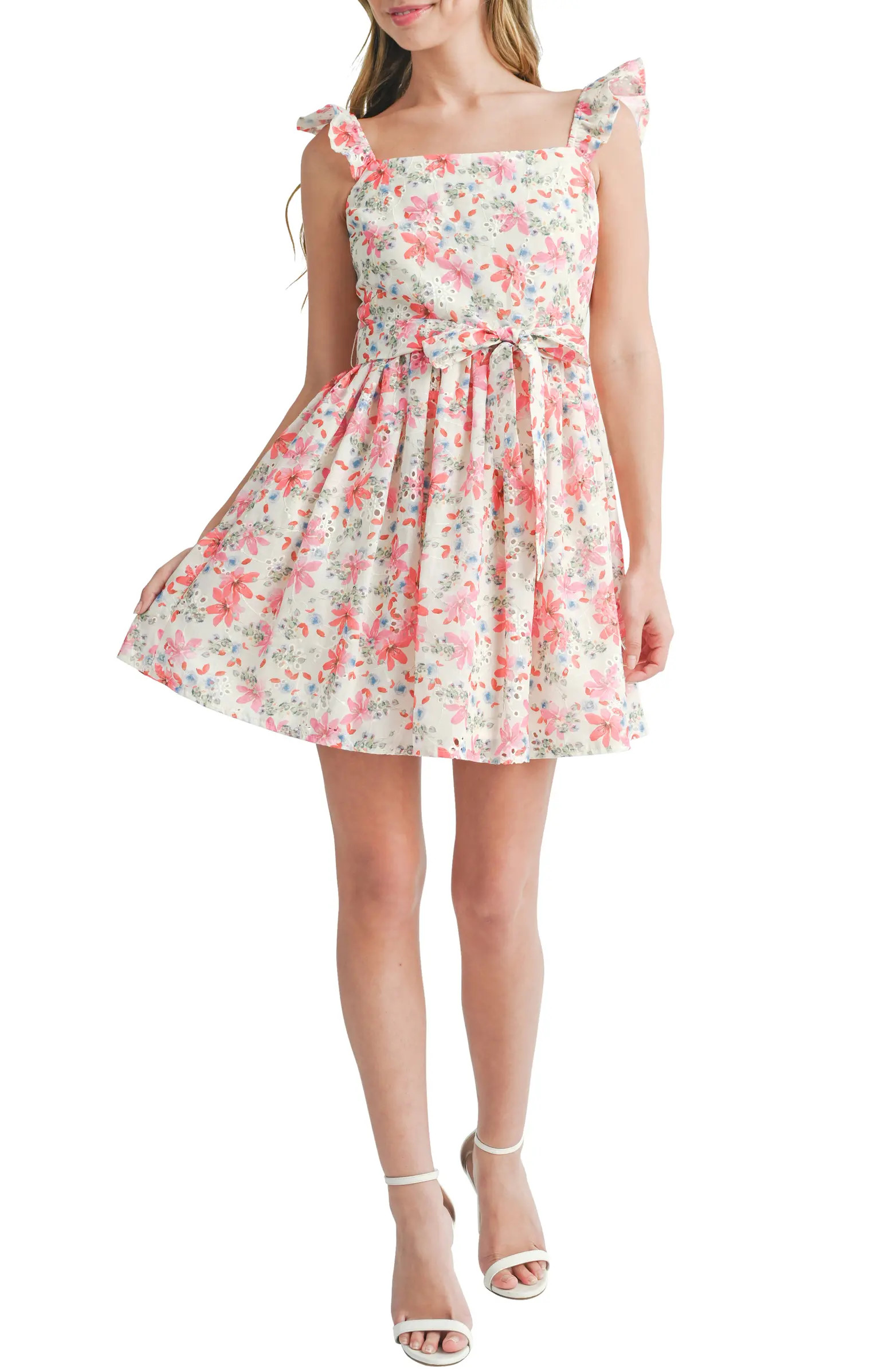 Floral Eyelet Cotton Minidress | Nordstrom