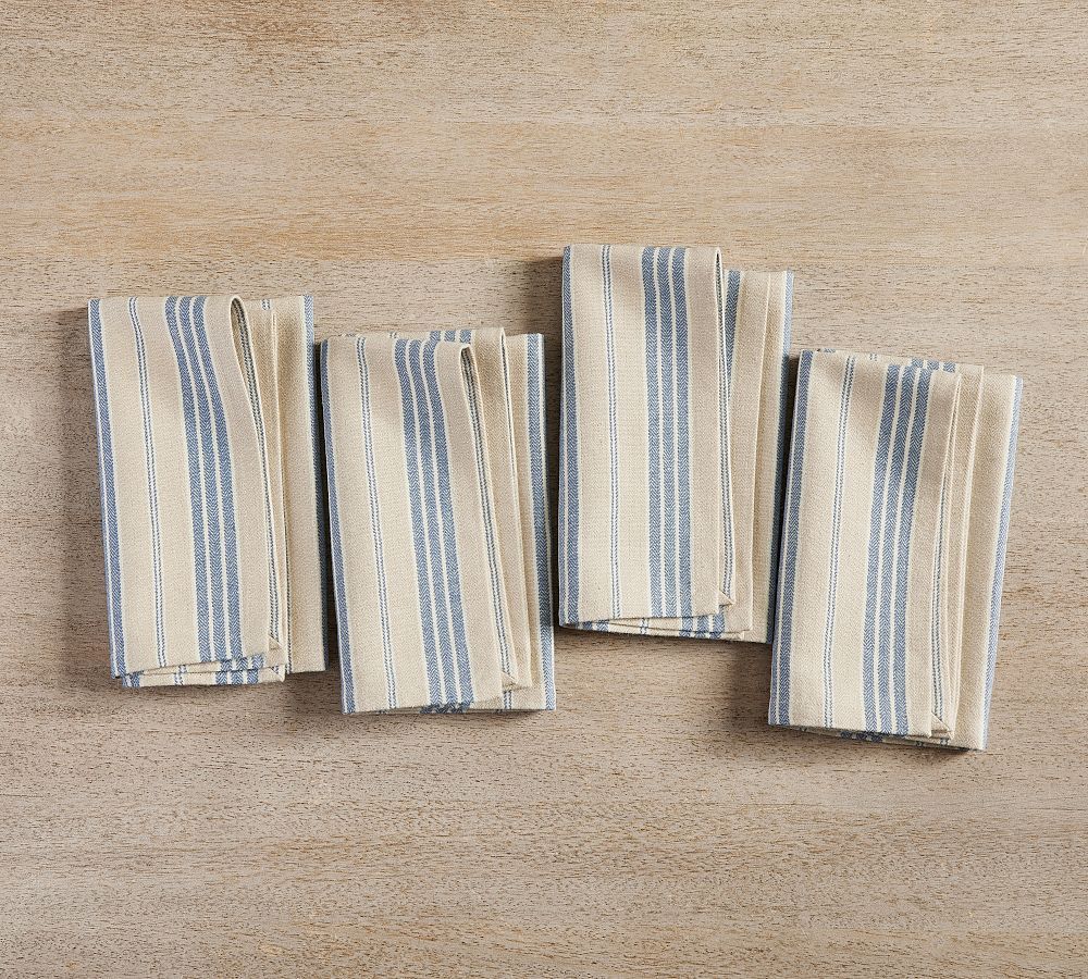 Colette Stripe Cotton/Linen Napkins - Set of 4 | Pottery Barn (US)