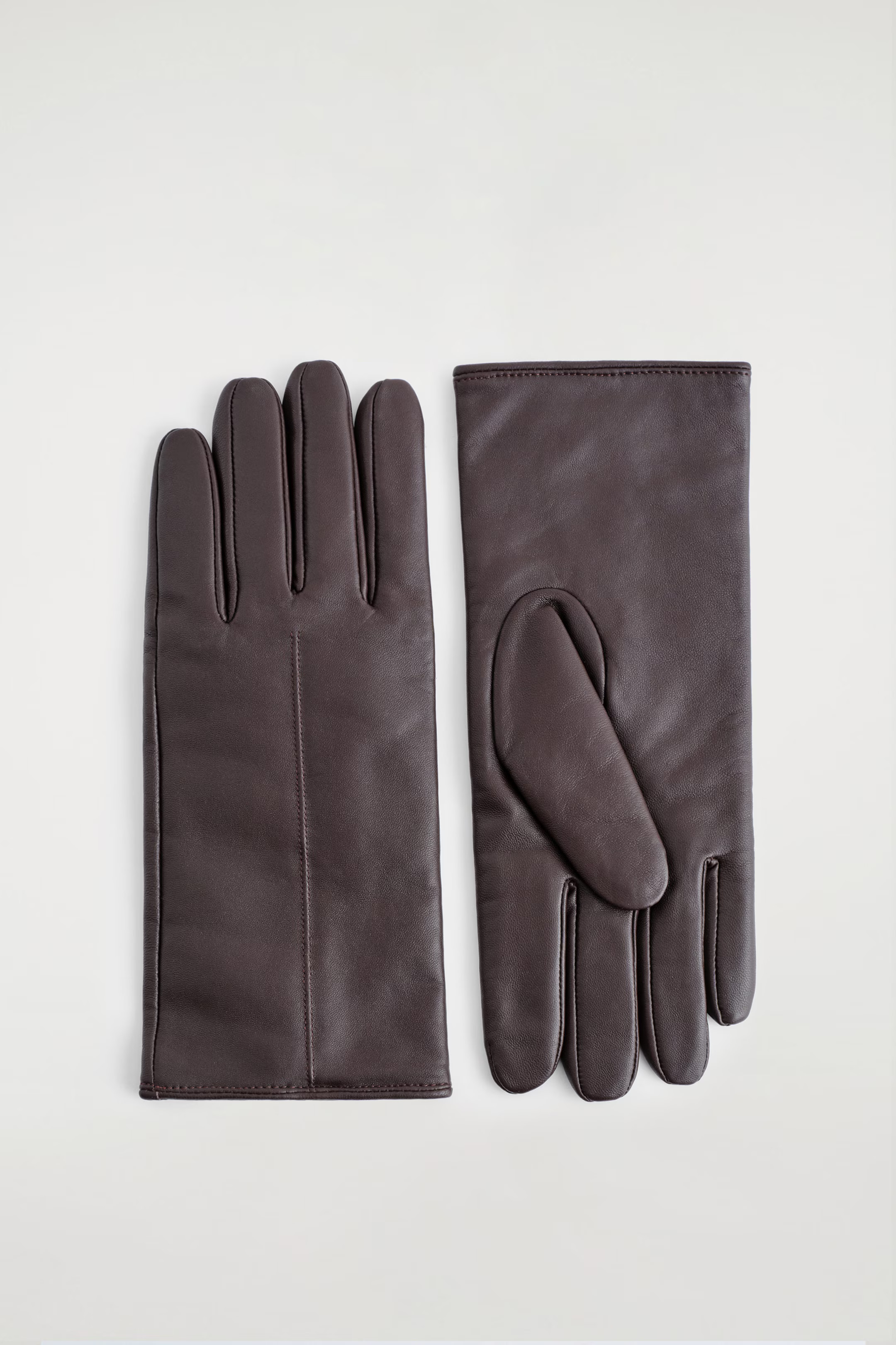 CASHMERE-LINED LEATHER GLOVES - DARK BROWN | COS GB | COS UK