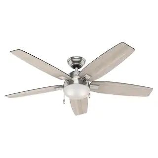 Hunter Antero 54 in. LED Indoor Brushed Nickel Ceiling Fan with Light 59183 - The Home Depot | The Home Depot