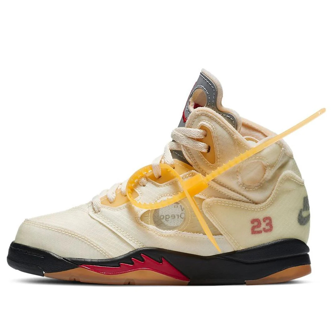 (PS) Off-White x Air Jordan 5 Retro SP 'Sail' CV4827-100 | KICKS CREW