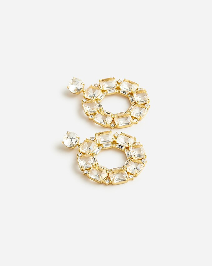 Faceted-crystal hoop earrings | J. Crew US
