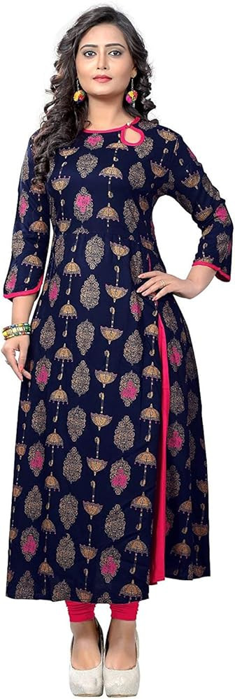 Readymade Cotton Long Women Dress Kurti for Women Formal & Party Wear Kurta | Amazon (US)