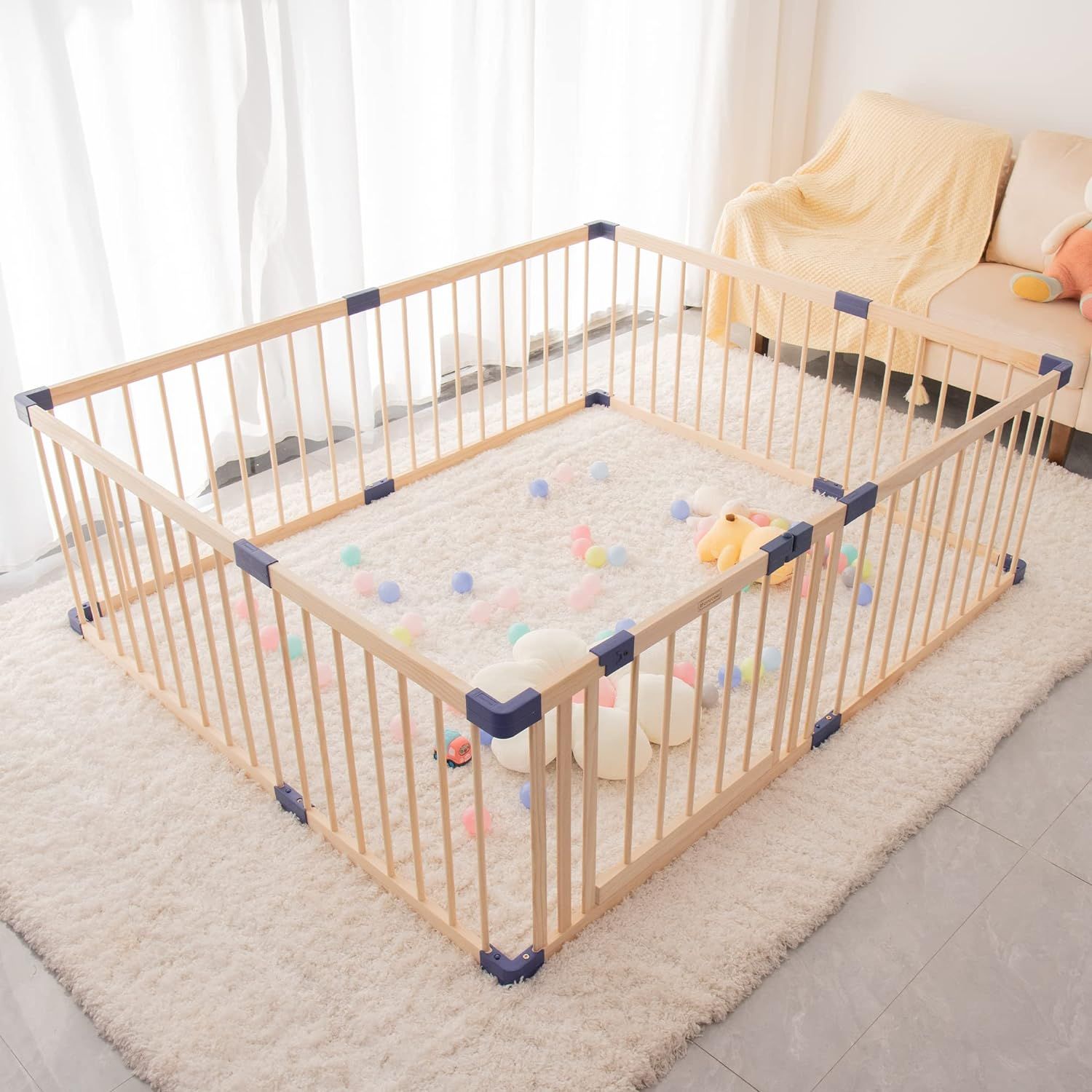 Baby Playpen Kids Fence with Safety Gate, Safety and Anti-Drop Function, Activity Play Center, Sa... | Amazon (US)