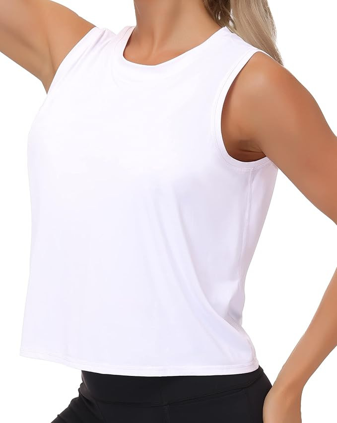 THE GYM PEOPLE Women's Ice Silk Workout Tops Quick Dry Muscle Gym Running Shirts Sleeveless Flow... | Amazon (US)