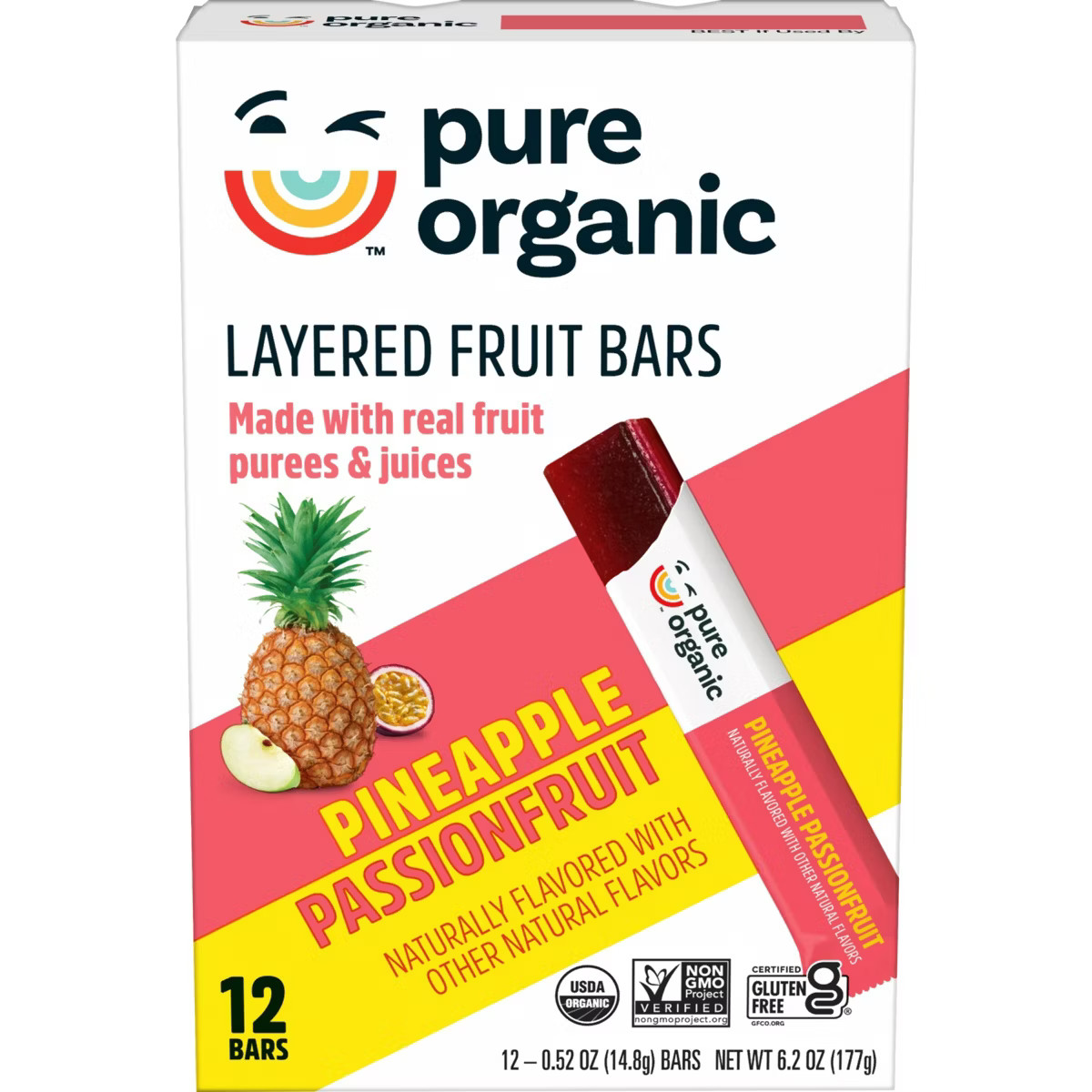 Pure Organic Layered Fruit Snacks Pineapple Passionfruit - 6.2oz/12ct | Target