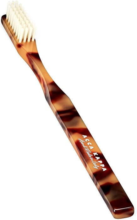 Acca Kappa Historical Classic Brown Toothbrush Medium Pure White Bristles Hand-Made Acetate Handl... | Amazon (US)
