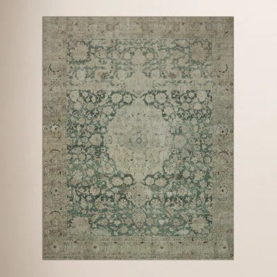 Magnolia Home By Joanna Gaines X Loloi Sinclair Machine Washable Jade / Sand Area Rug | Wayfair North America