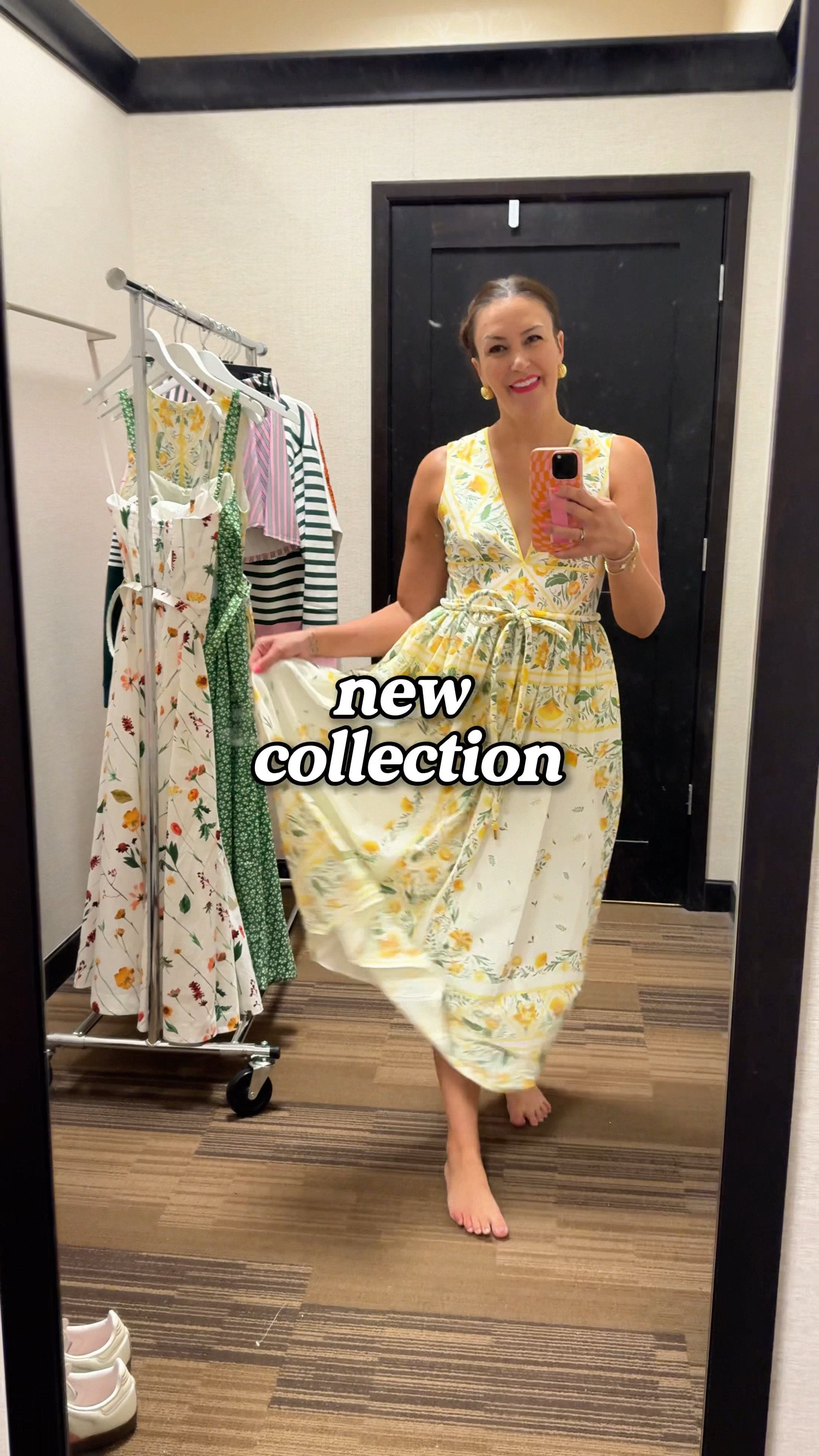 New collection alert 😍 Love how flowy this dress is and it’s the perfect length! Wearing size 4 for a perfect fit (TTS). This is giving a very high end designer look at an affordable price 🍋