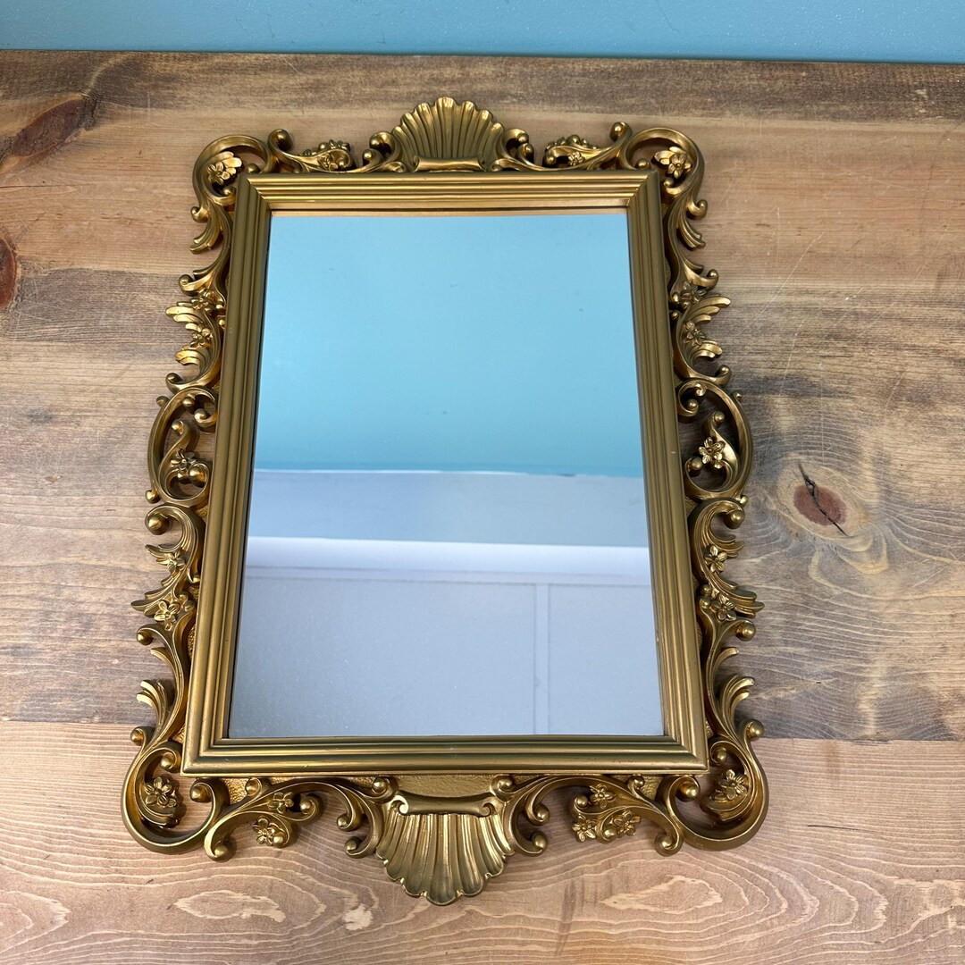 Vintage Gold Wall Mirror - Hollywood Regency - Home Interiors - Made in USA - Gold Ornate Mirror ... | Etsy (US)