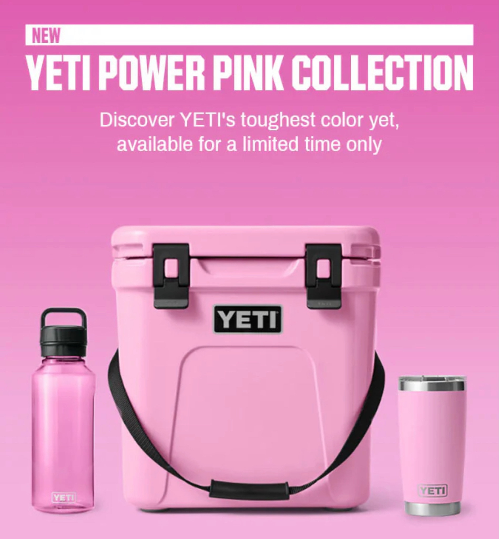 Limited Edition YETI PINK COLLECTION 
💕💕💕

Barbie pink, Barbie cooler, yeti coolers, travel necessities, limited edition, best cooler, wine tumbler, pink water bottle, Stanley dupe, pink camping equipment, pink cooler, pink tumblers, 

#LTKhome #LTKtravel #LTKGiftGuide