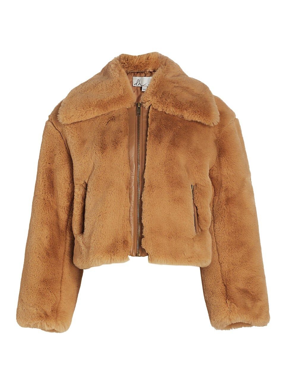 Women's Paloma Cropped Faux Fur Jacket - Camel Combo - Size Large | Saks Fifth Avenue