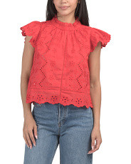 Cotton Short Sleeve Eyelet Top | Short Sleeve Tops | Marshalls | Marshalls