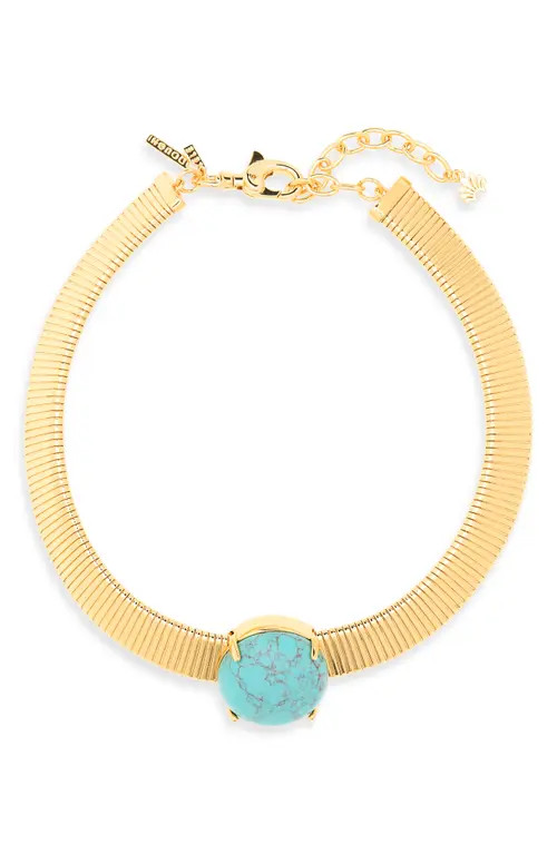 Lele Sadoughi Stone Set Snake Chain Necklace in Turquoise at Nordstrom | Nordstrom