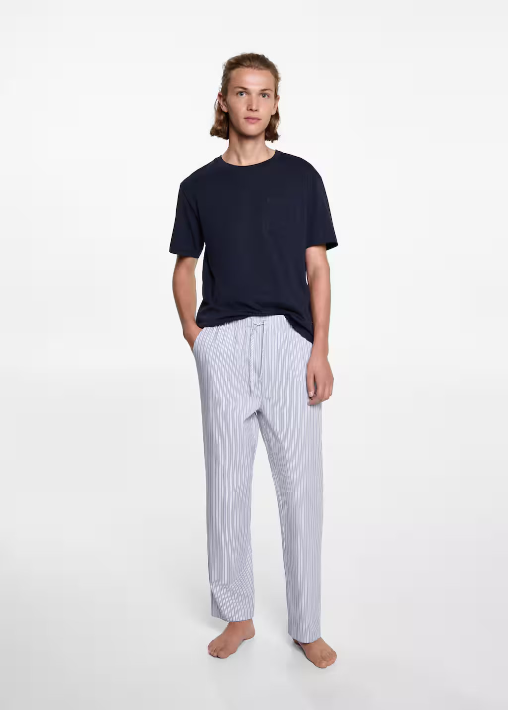 Striped long pyjamas dark navy - Teenage boy - M - MANGO TEEN | Mango (US/MX/AU)