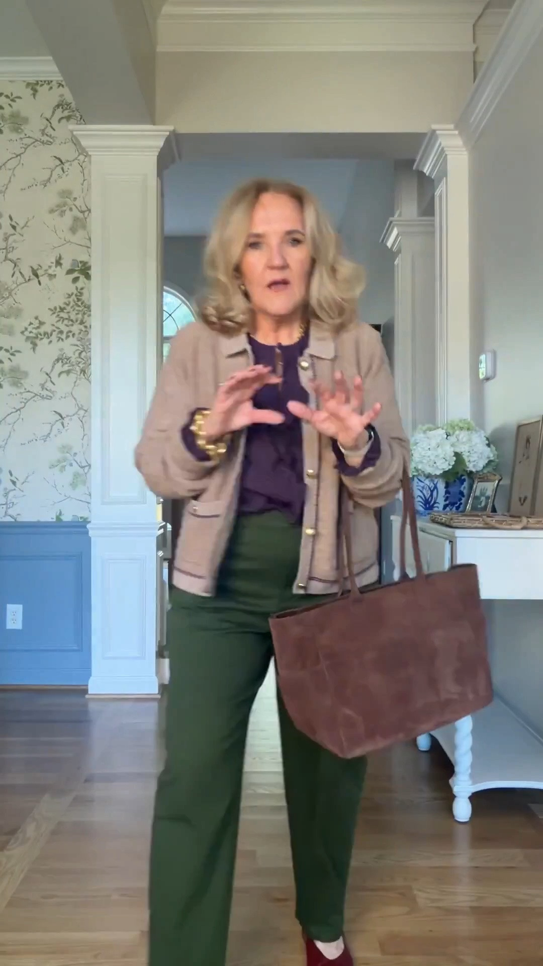 Size med in plaid blouse and pretty lady jacket boucle sweater 
Barrel chinos size 8 a great way to update your classic preppy look

#LTKOver40 #LTKWorkwear #LTKPetite
