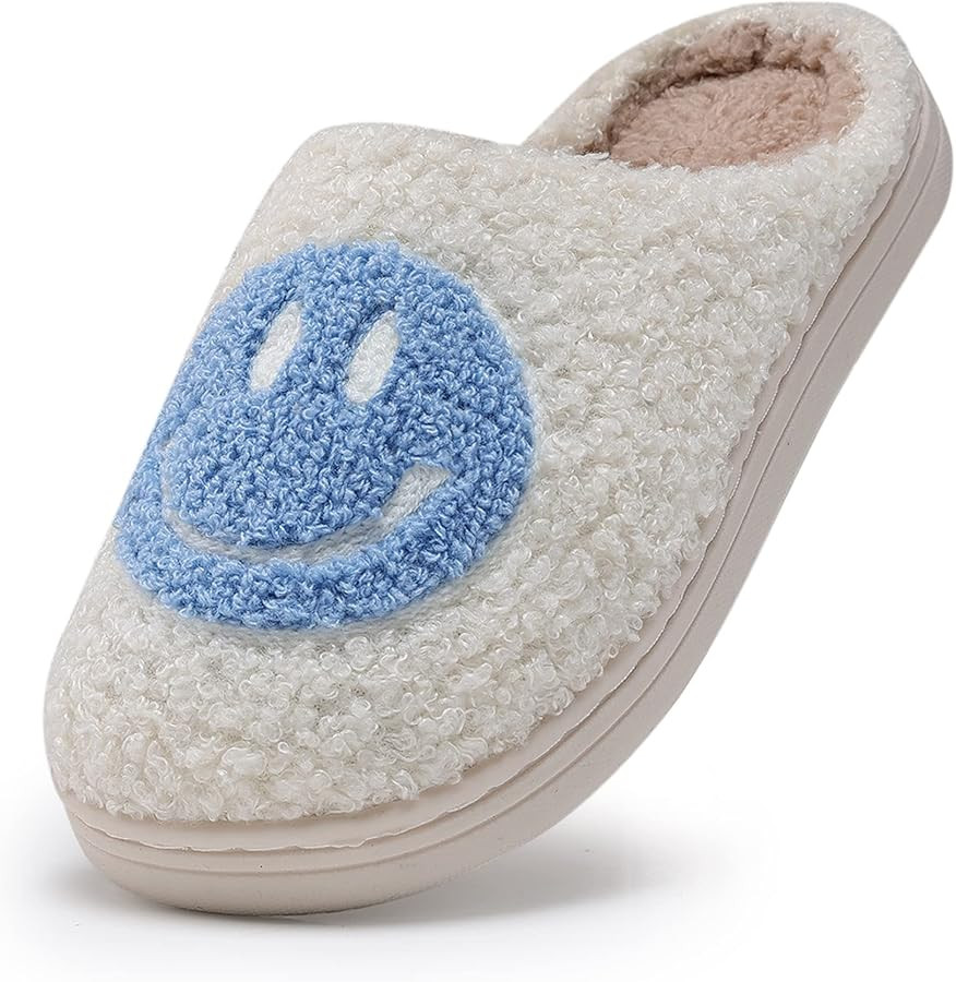 COVS Cute Kids Smile Face Slippers for Girls Boys Soft Plush Non-Slip Toddler House Slippers Litt... | Amazon (US)