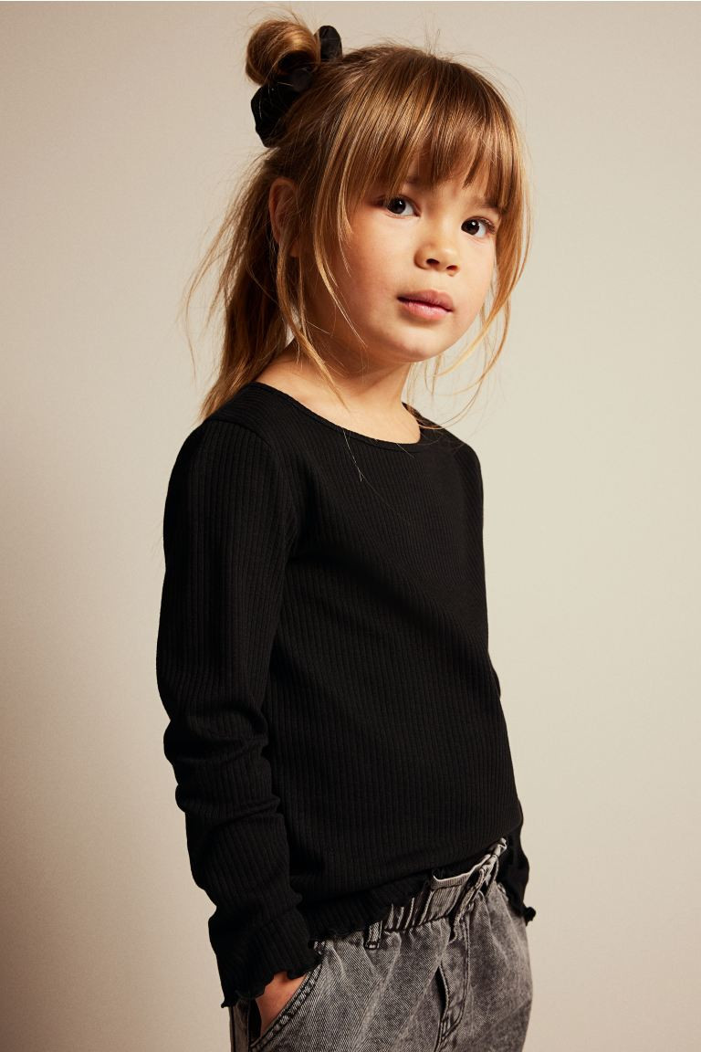 Long-sleeved Jersey Top - Dusty purple - Kids | H&M US | H&M (US + CA)