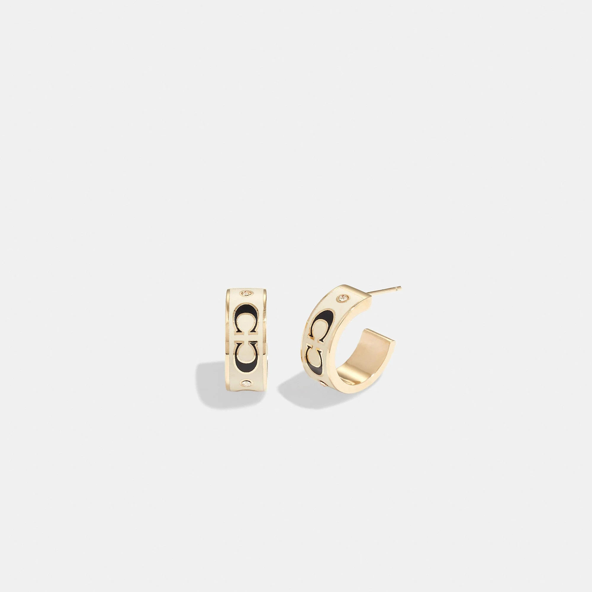 Coach Outlet Signature Enamel Huggie Earrings | Shop Simon