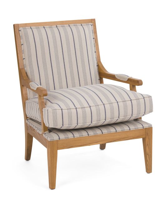 Oak Wood Frame Crocker Accent Chair | TJ Maxx