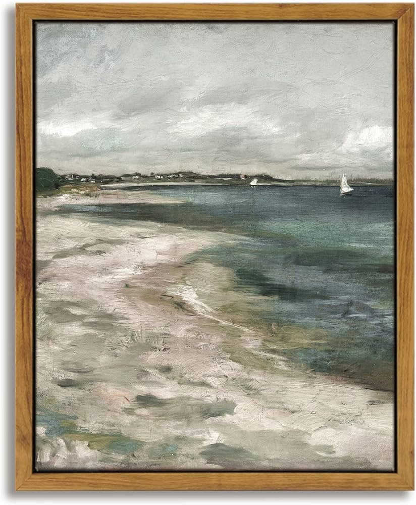 InSimSea Framed Canvas Wall Art Decor Storm Clouds over the Seaside Classical Paintings Canvas Pr... | Amazon (US)