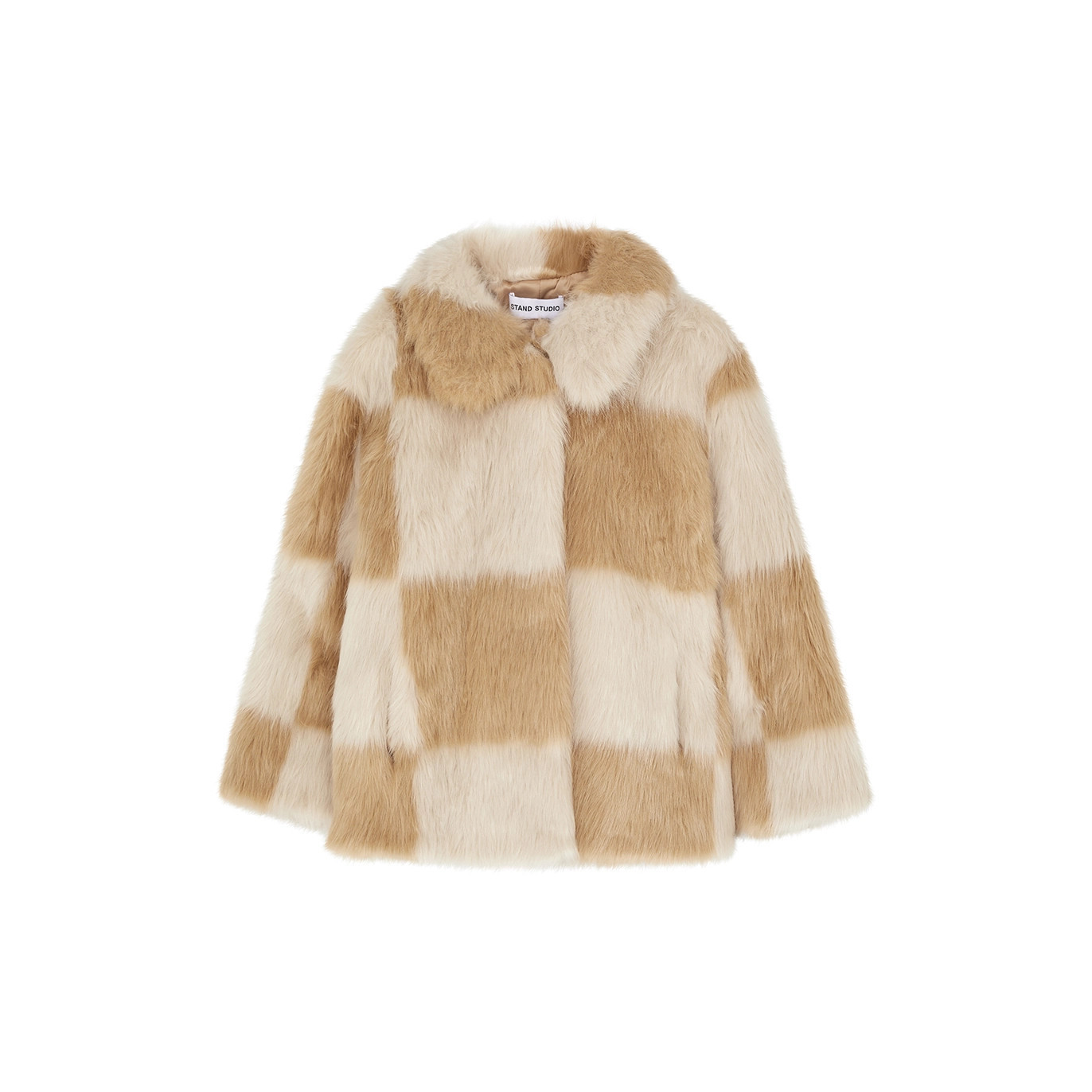 Stand Studio Kids Nani Checked Faux Fur Jacket (2-12 Years) - Cream | Harvey Nichols (Global)