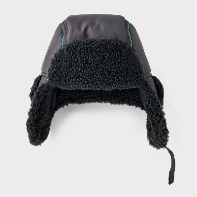 Toddler Boys' Colorblock Faux Shearling Trapper Hats - Cat & Jack™ Black | Target
