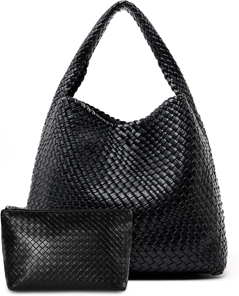 MELOLILA Large Woven Tote Bag for Women Weave Purse Woven Leather Handbag | Amazon (US)