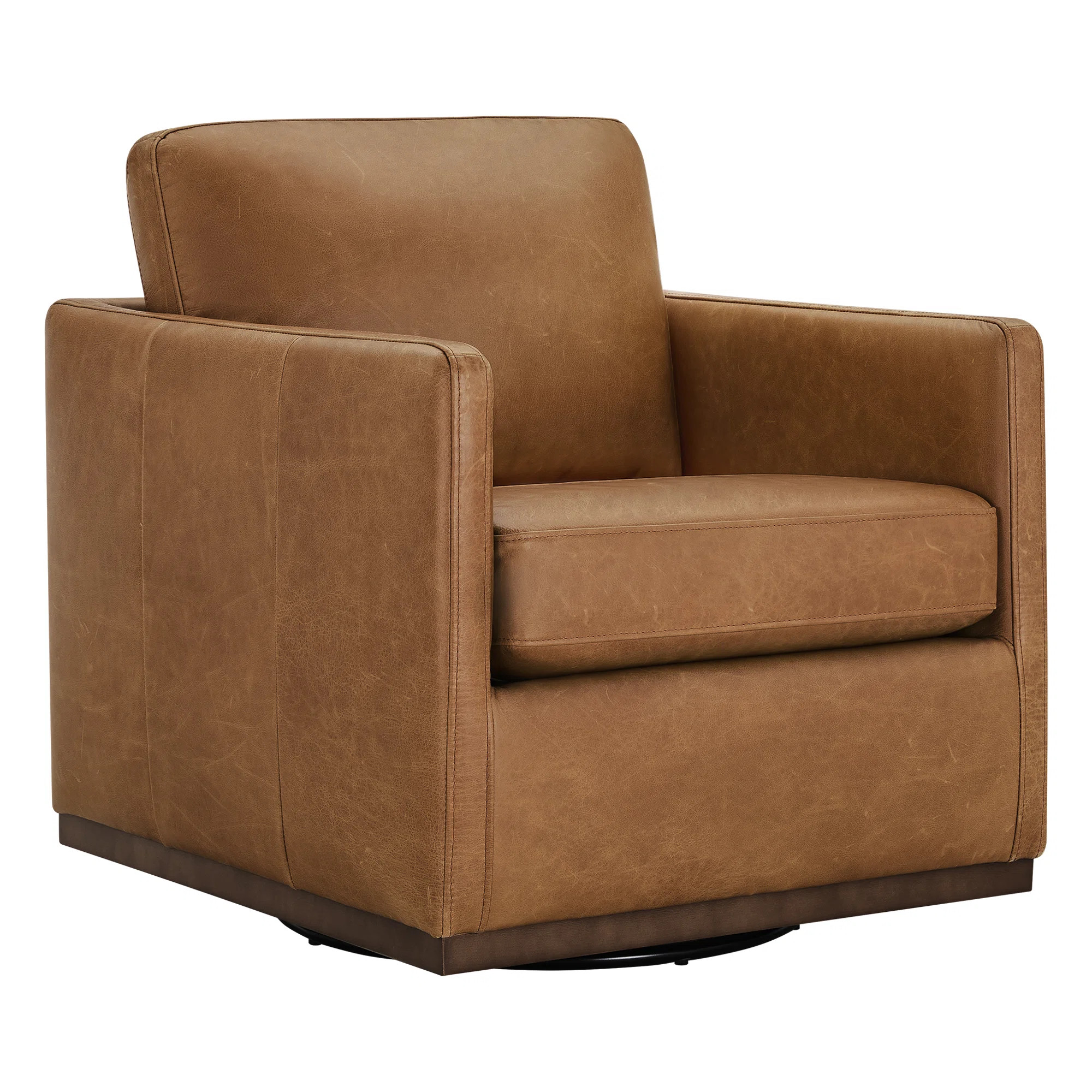 Joss & Main Bobbi Genuine Leather Swivel Chair | Joss & Main | Joss & Main