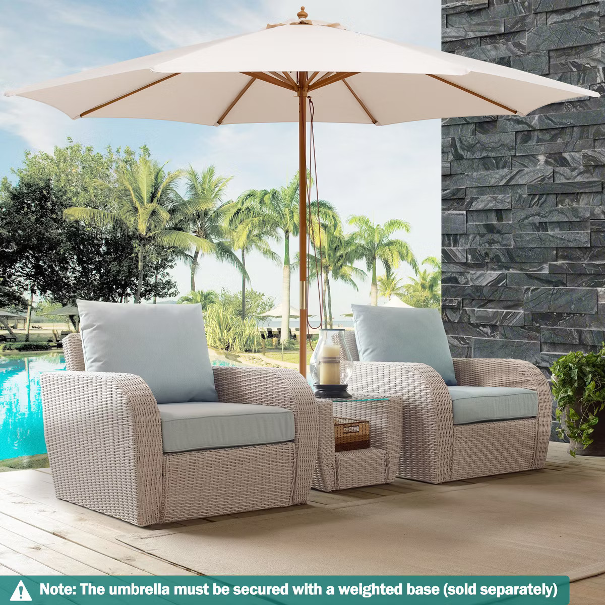 Tangkula 10FT Patio Umbrella Outdoor Table Market Umbrella with 8 Bamboo Ribs Pulley Lift and Ven... | Target