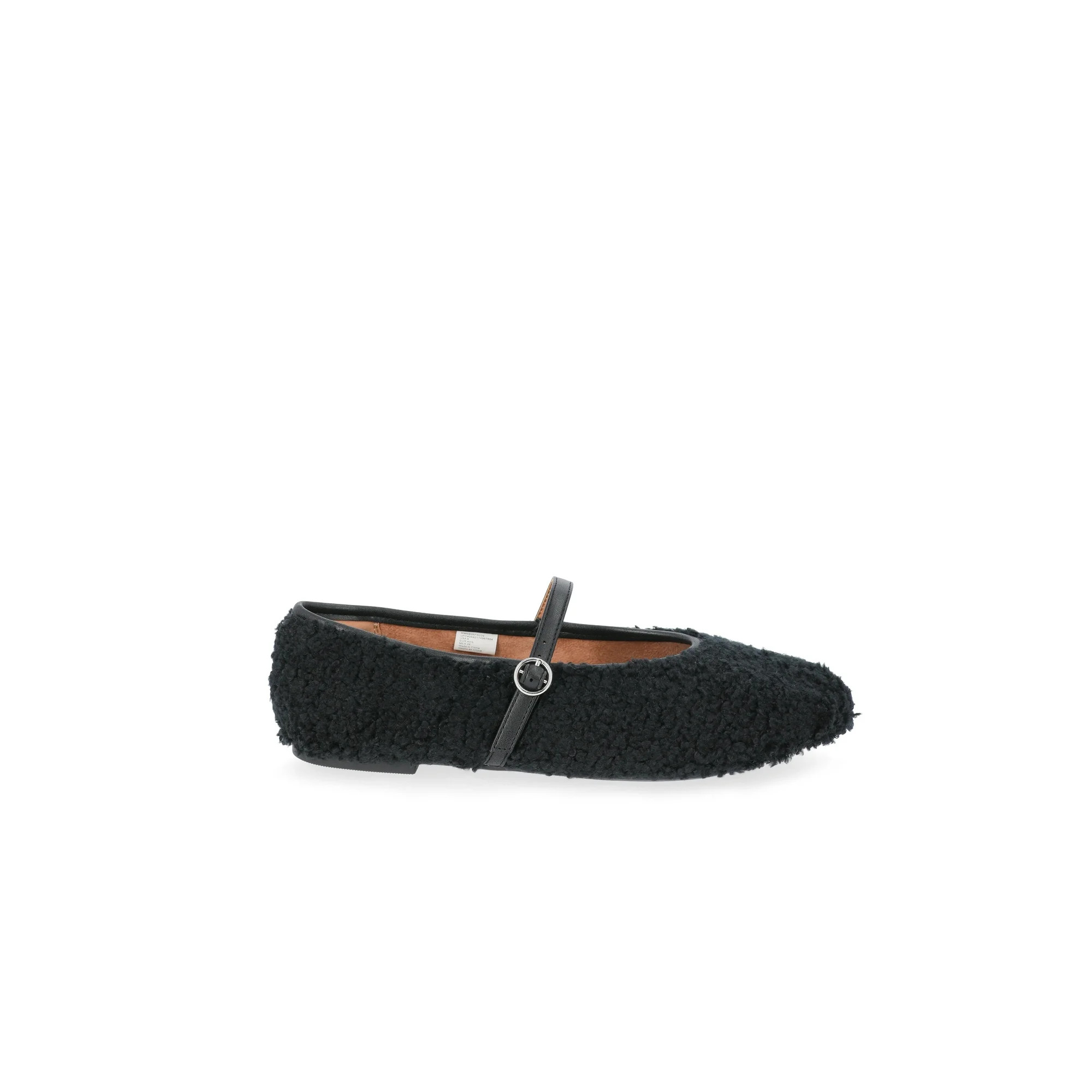 No Boundaries Women's Faux Shearling Mary Jane Flats | Walmart (US)