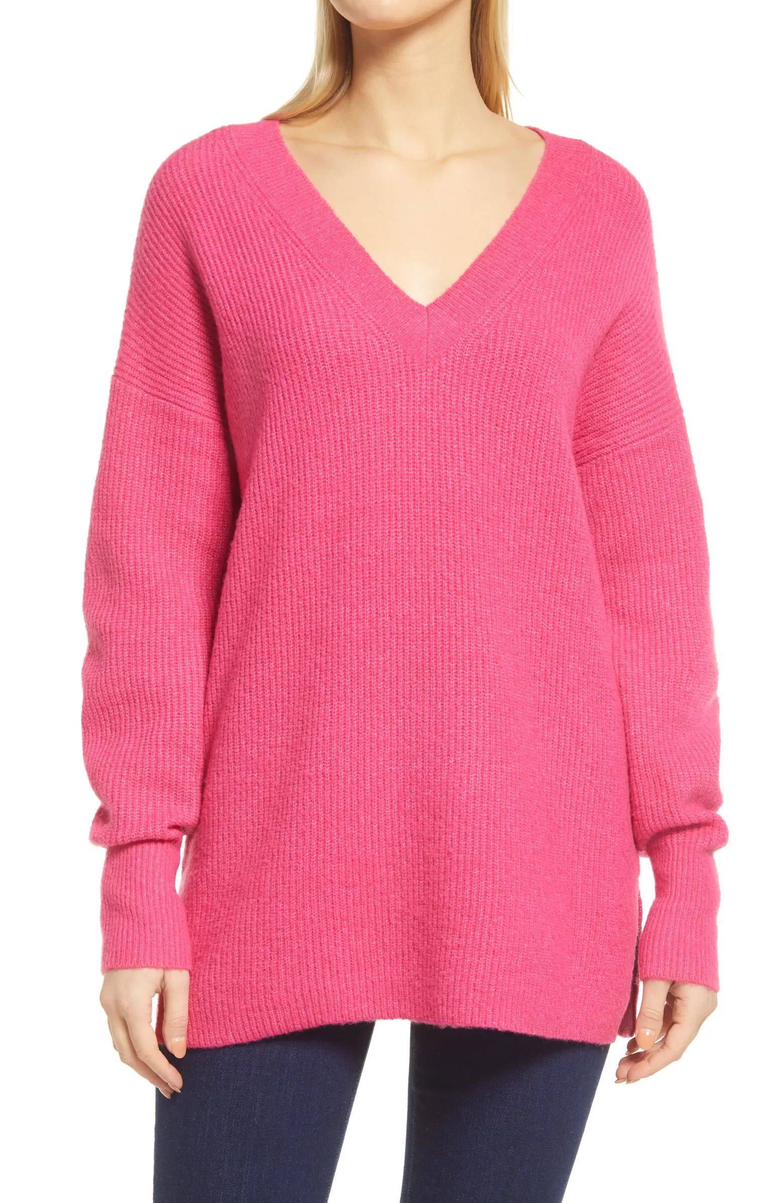 Cozy V-Neck Tunic Sweater | Nordstrom