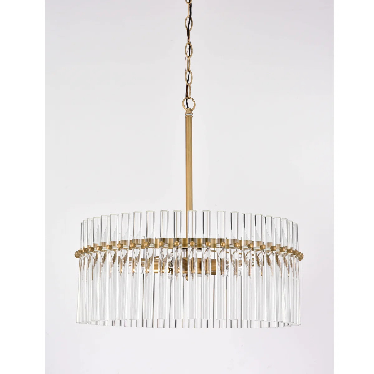 Kaan 5 - Light 20.2" Brushed Brass Candle Style Crystal Drum Chandelier | Wayfair North America