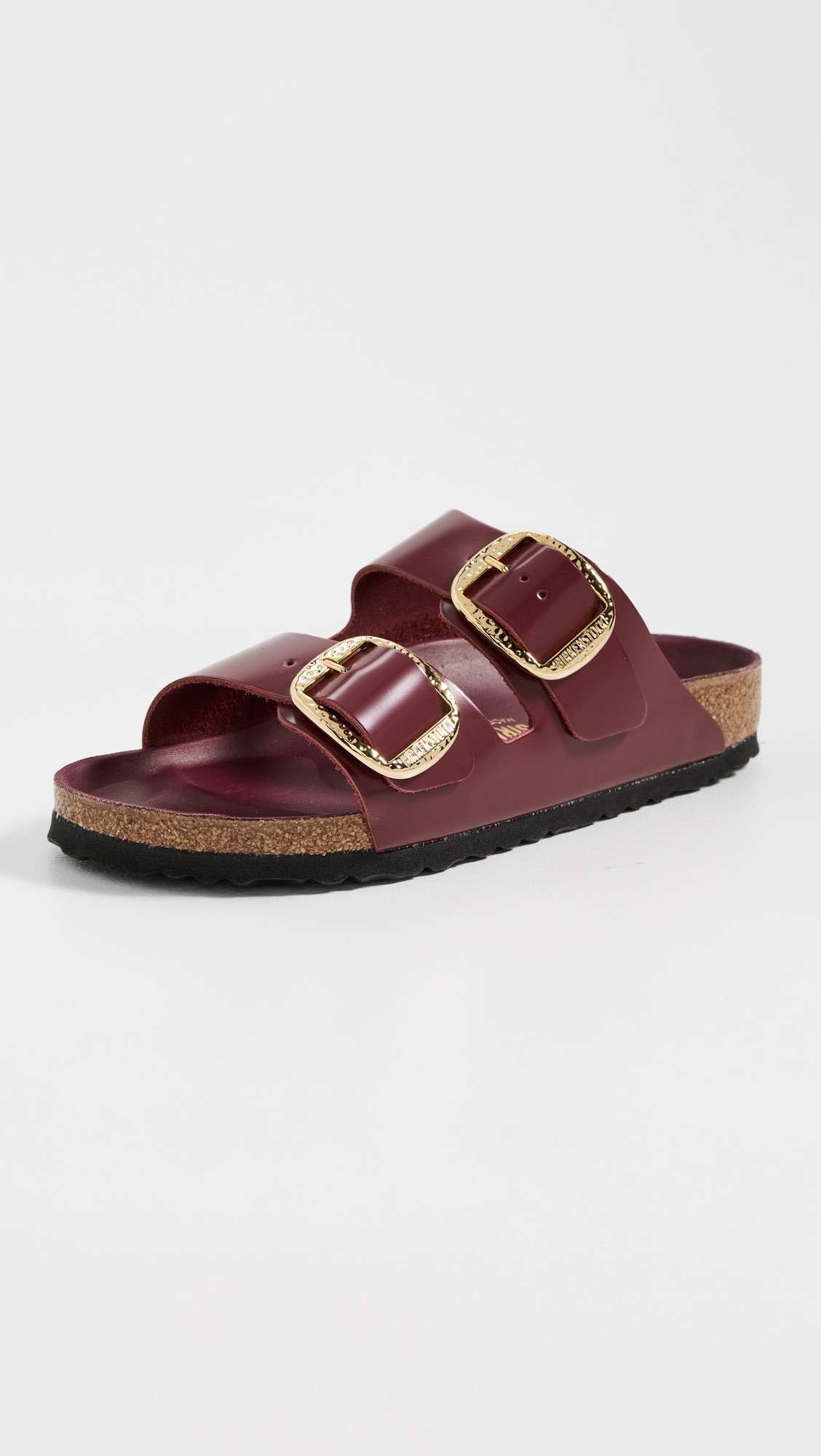 Arizona Hammered Big Buckle High Shine Sandals | Shopbop