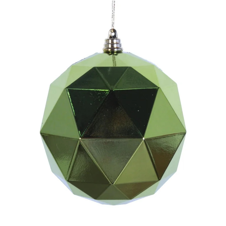 Vickerman 6" Lime Shiny Geometric Ball Ornament, 4 per bag | Walmart (US)