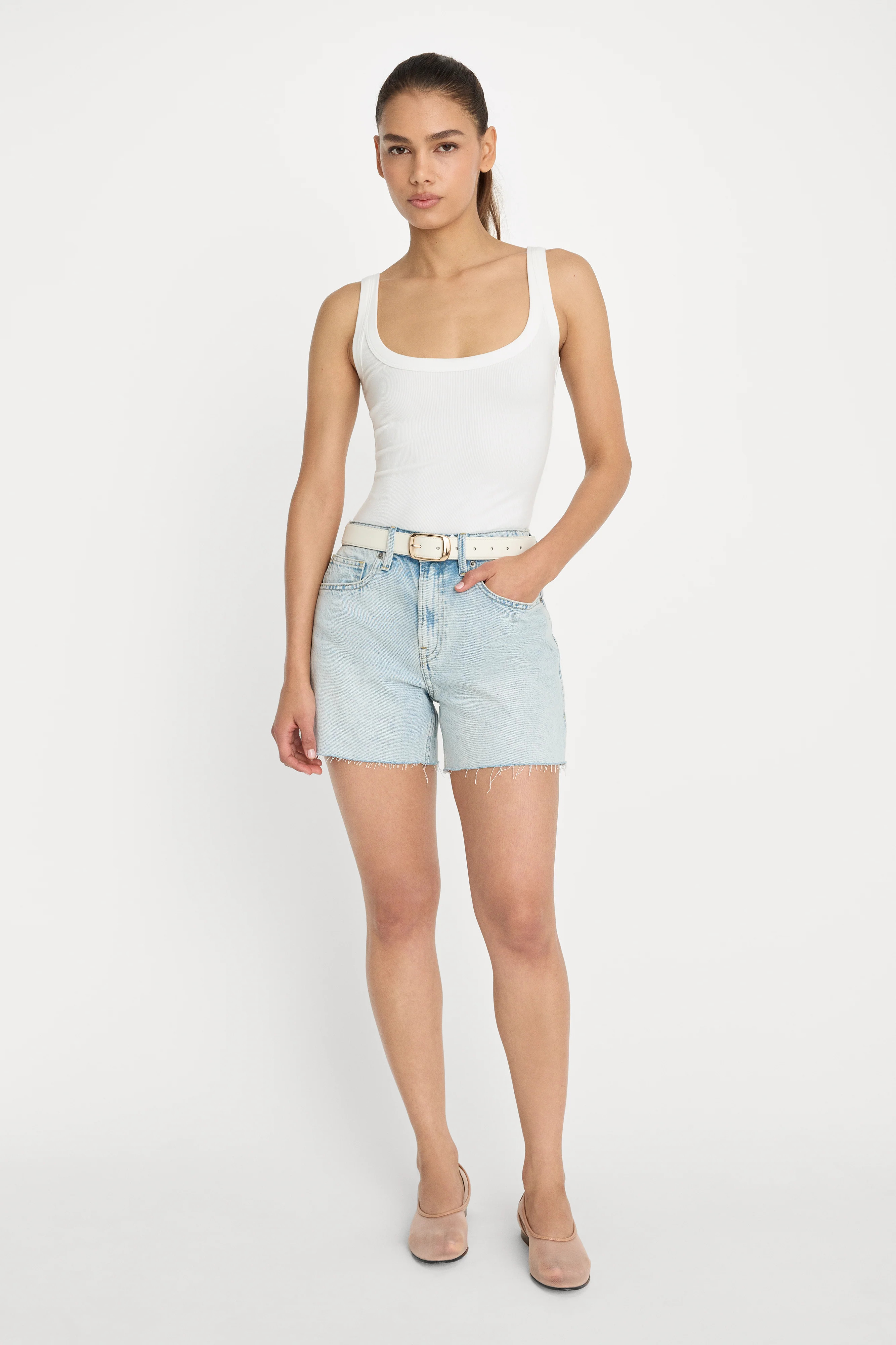 MODAL RIB TANK BODYSUIT | CHALK - GOOD AMERICAN | Good American
