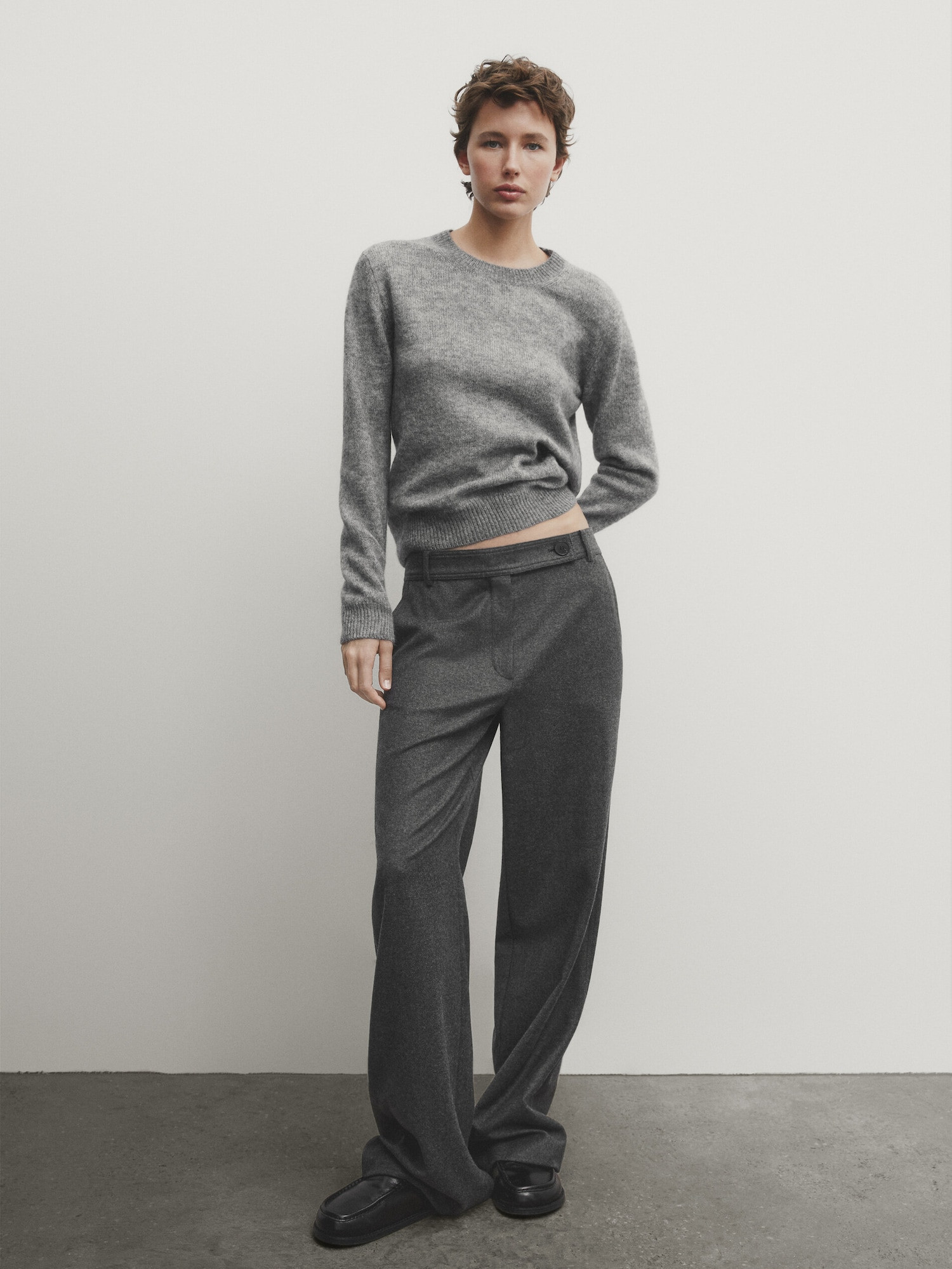 Crew neck knit sweater | Massimo Dutti US