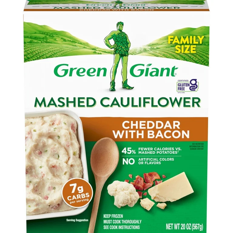 Green Giant Mashed Cauliflower Cheddar & Bacon, 20 oz (Frozen) | Walmart (US)