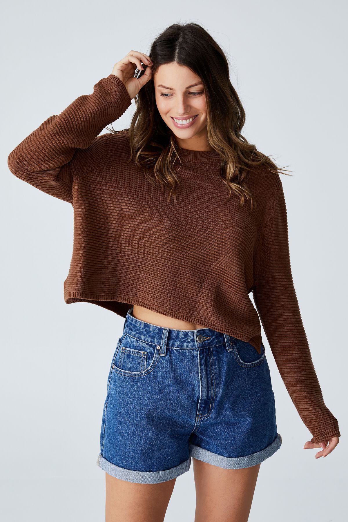 Cotton Cropped Pullover | Cotton On (ANZ)