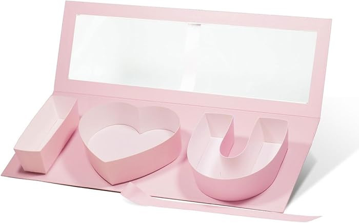 Geoto 6 Pack 17.3 x 6 x 2 inches Pink/Red/White Color Fillable Letter Shaped Gift Box, I Love You... | Amazon (US)