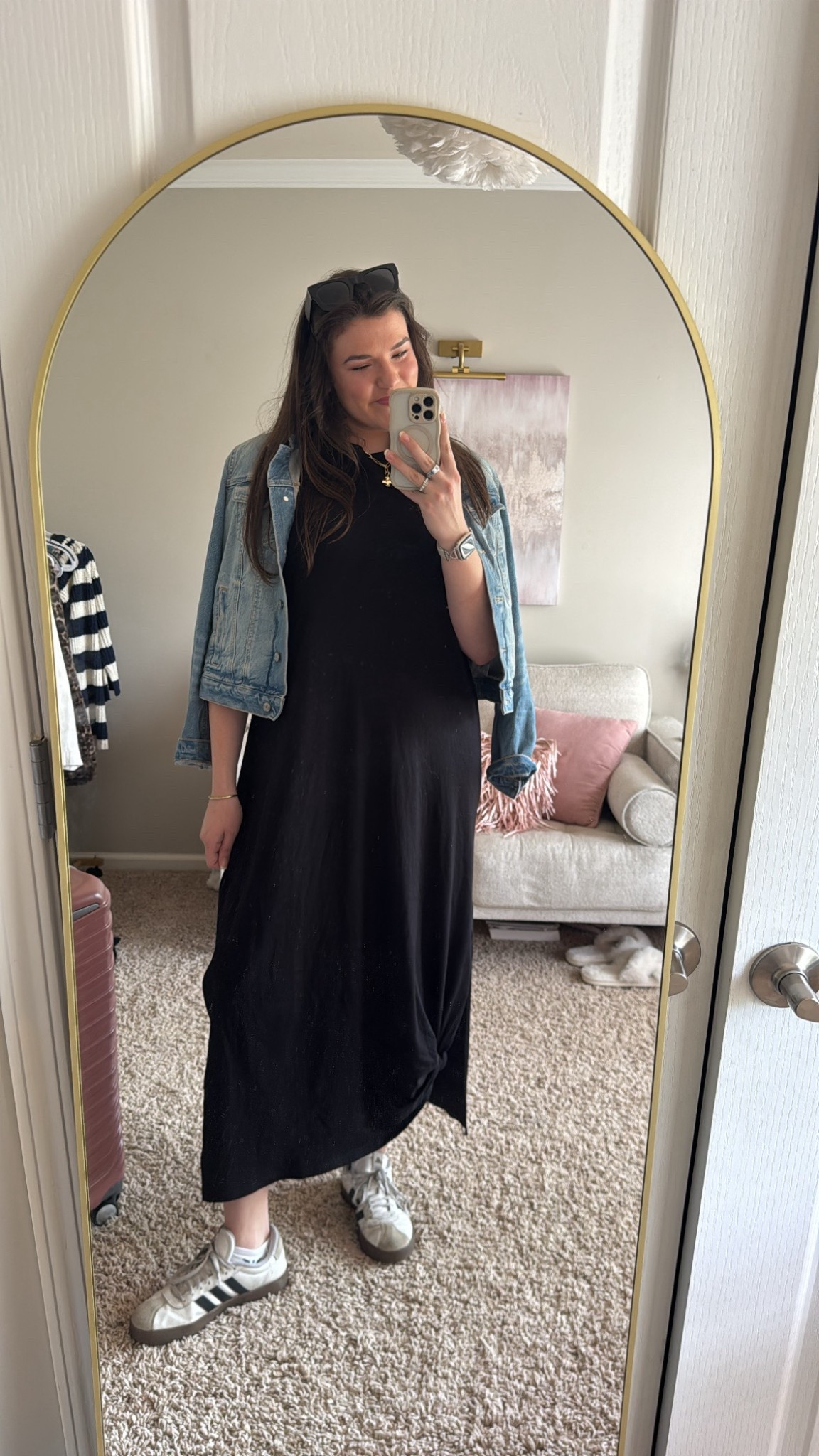Another potential travel outfit!🖤 Black tshirt maxi dress from Old Navy & under $15!!! 👏🏼

#LTKTravel #LTKootd