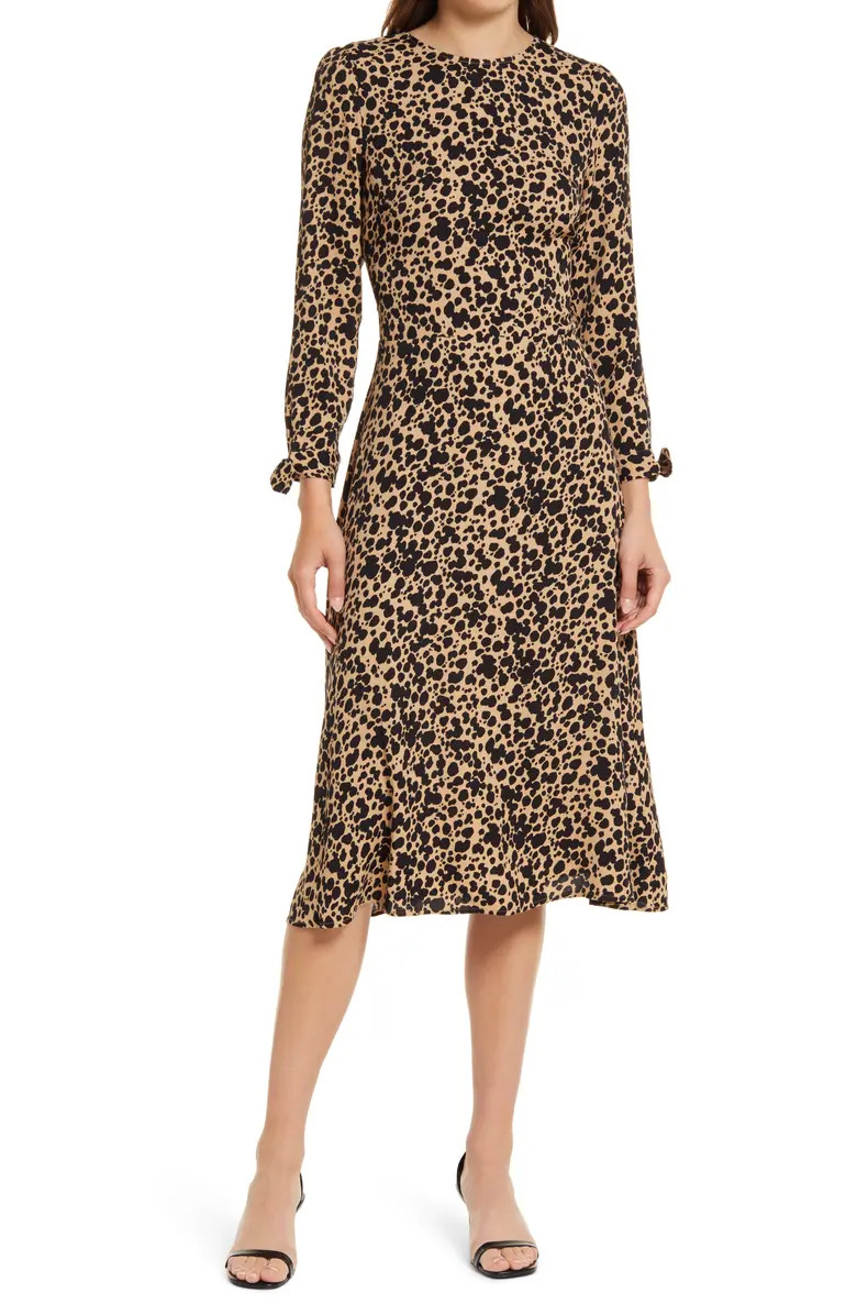 Reformation Port Print Long Sleeve Midi Dress | Nordstrom | Nordstrom