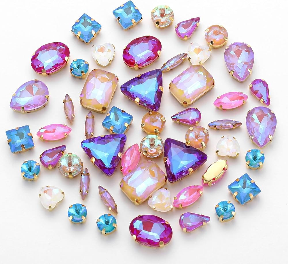 OTGui Rhinestones Beads, 50PCS Metal Flatback Gold Prong Setting Sewing Claw Glass Rhinestone wit... | Amazon (CA)