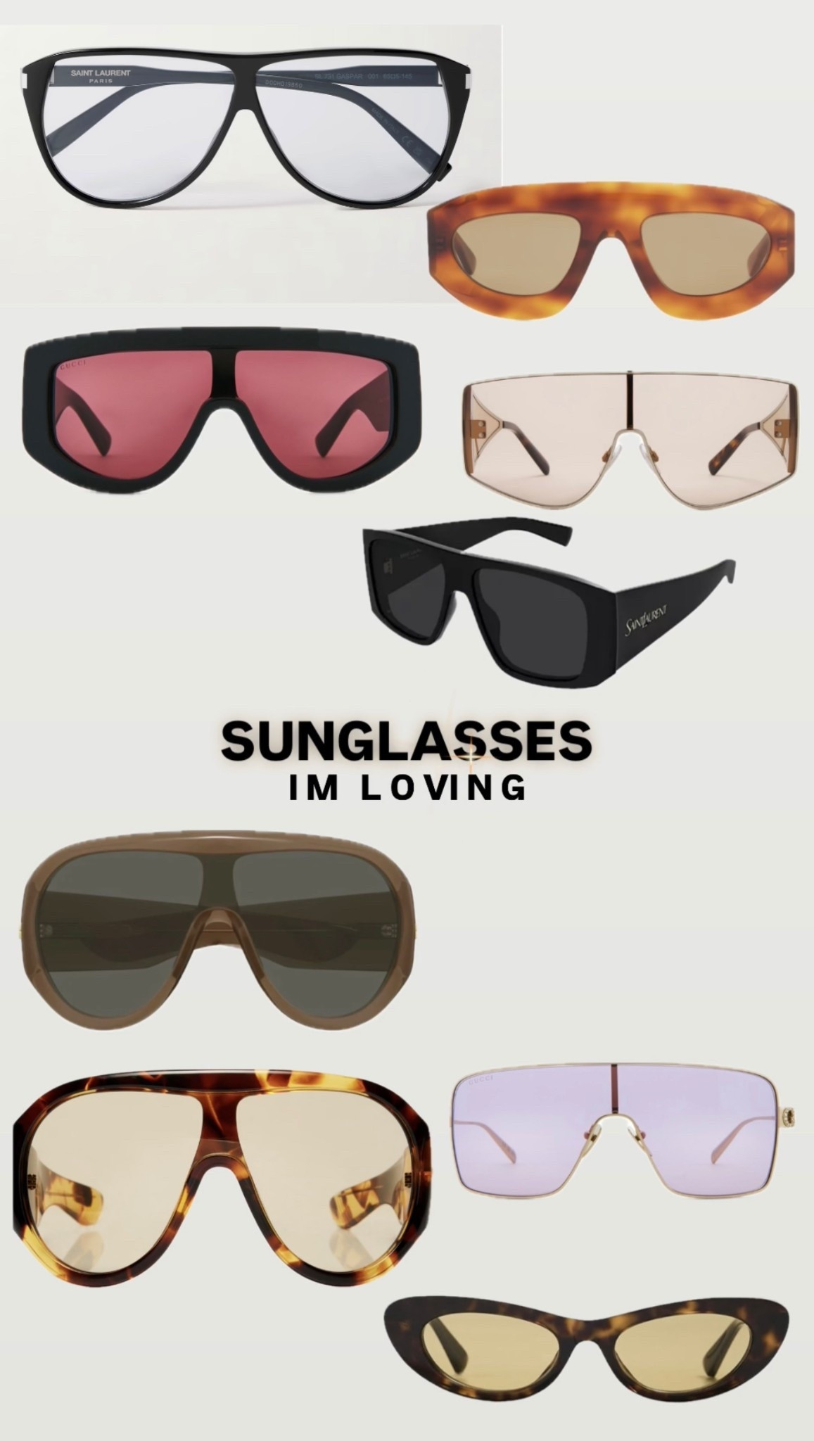 Sunglasses I’m loving right now. I bought the top left ones today. ￼



#LTKselfcare #LTKSwim #LTKTravel