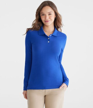 Long Sleeve Uniform Piqué Polo | Aeropostale